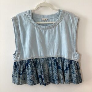 Pilcro Sleeveless Twofer Babydoll Top